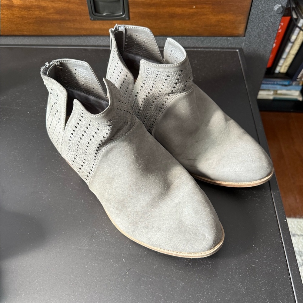 Torrid Gray Ankle Booties with Perforated Design